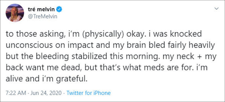Tre Melvin's Twitter Post 01