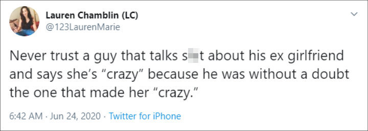 Lauren Chamblin's Twitter Post