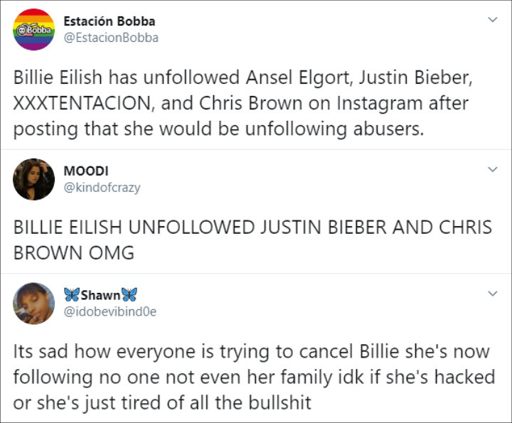 Tweets About Billie Eilish