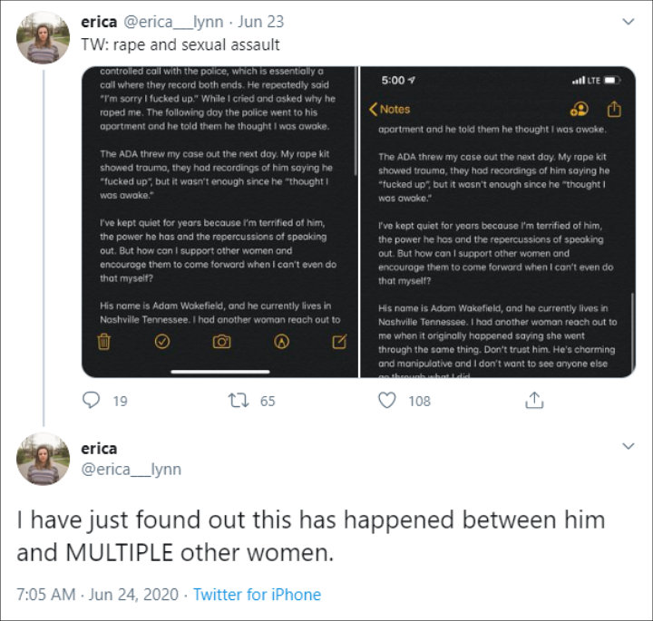 Adam Wakefield's Rape Accuser Details Alleged Sexual Assault