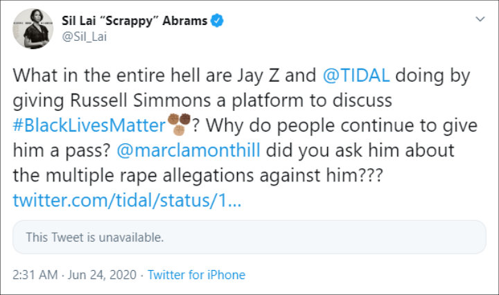 Sil Lai Abram slams Tidal