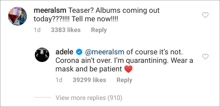 Adele's Instagram Post