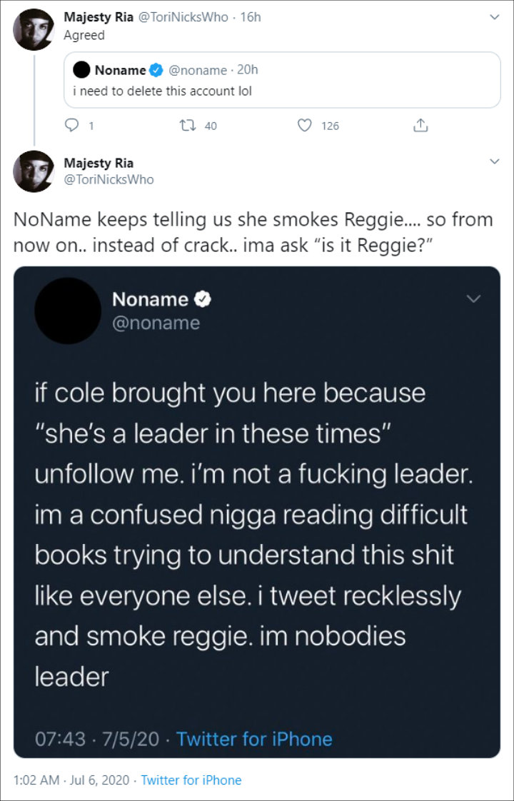 Noname refused to be called a leader