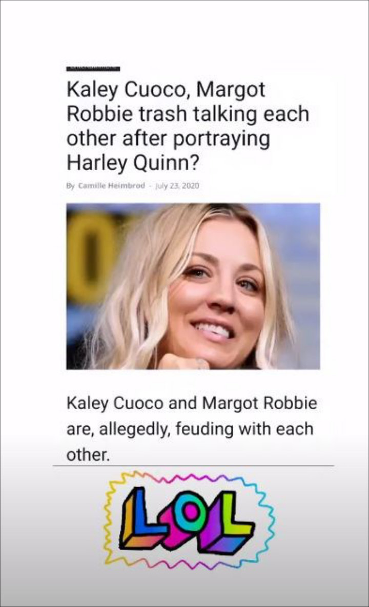 Kaley Cuoco Responds to Margot Robbie Feud Rumors