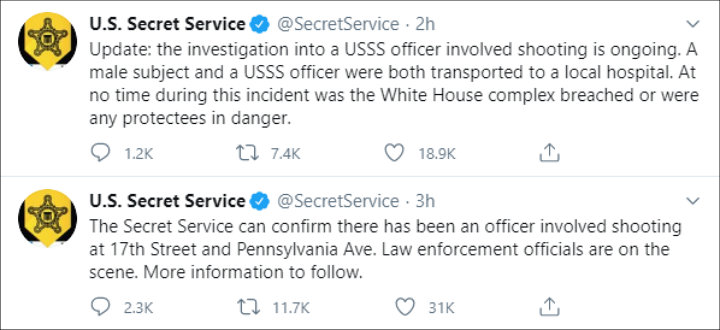 The Secret Service Tweets After the White House Shooting