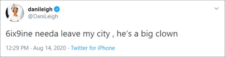 DaniLeigh's Jab at 6ix9ine