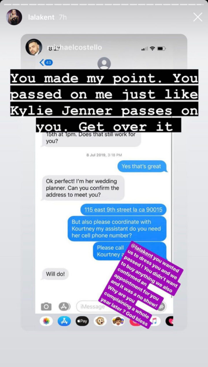 Lala and Michael had an online back-and-forth