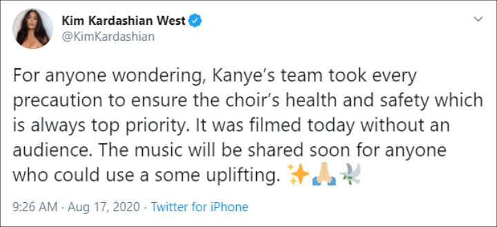Kim Kardashian's Twitter Post