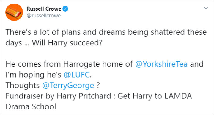 Russell Crowe's Tweet