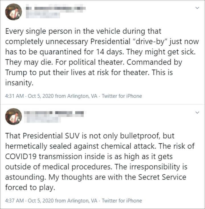 Physician on Trump's Drive-By Photo Op