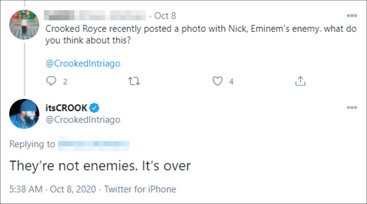 KXNG Crooked claimed that Eminem and Nick Cannon ended their feud