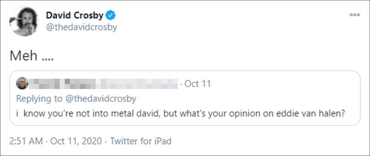 David Crosby's Tweet