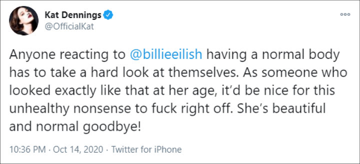 Kat Dennings' Tweet