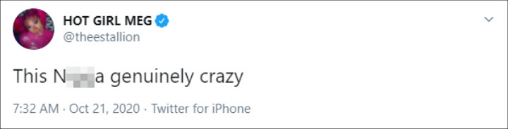 Megan Thee Stallion's Tweet