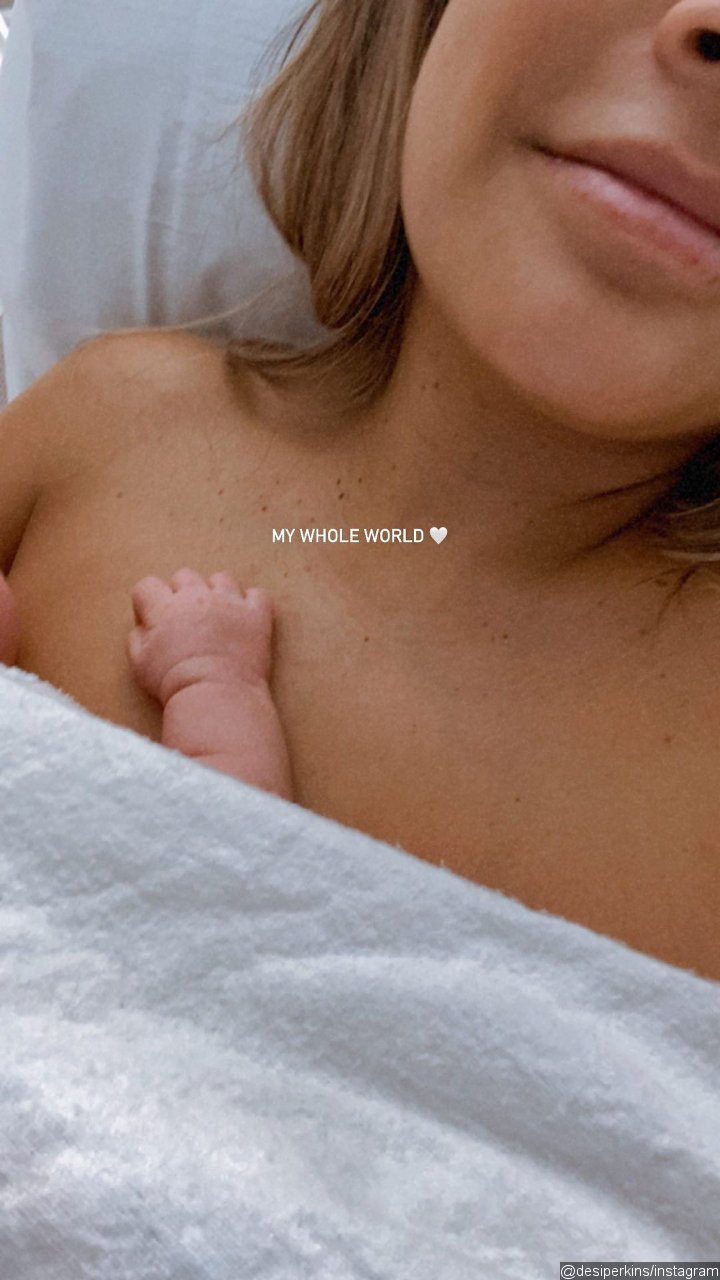 Desi Perkins broke the news of her baby's arrival on Instagram
