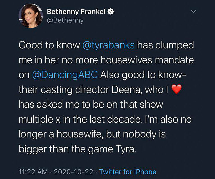 Bethenny Frankel's Tweet