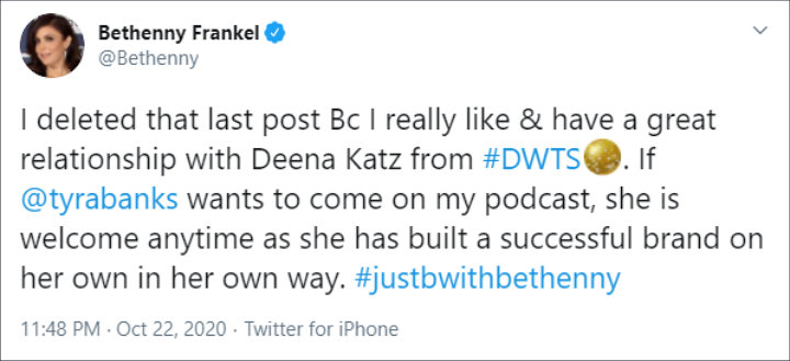 Bethenny Frankel's Tweet