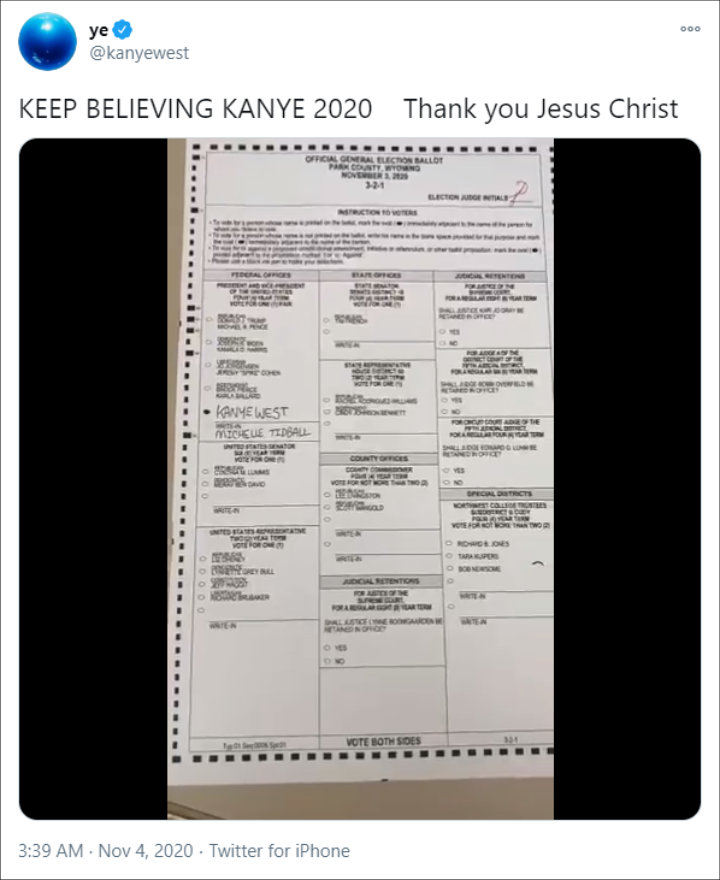Kanye West's Tweet