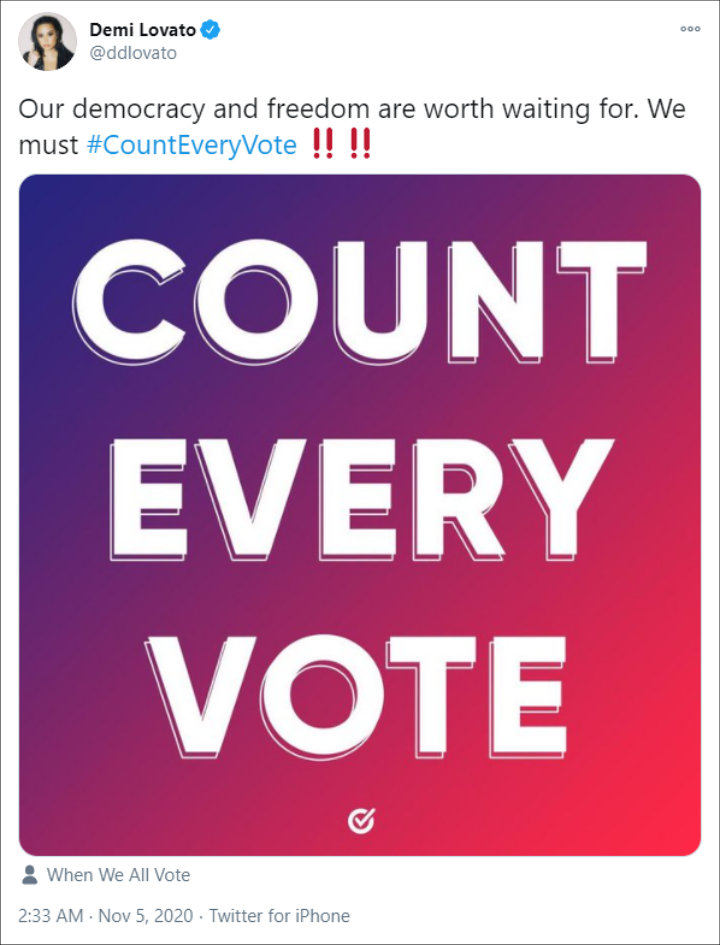 Demi Lovato's Tweet