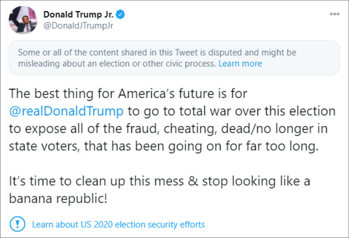 Donald Trump Jr.'s Tweet