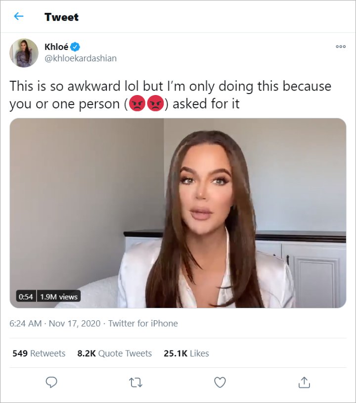 Khloe Kardashian's Tweet