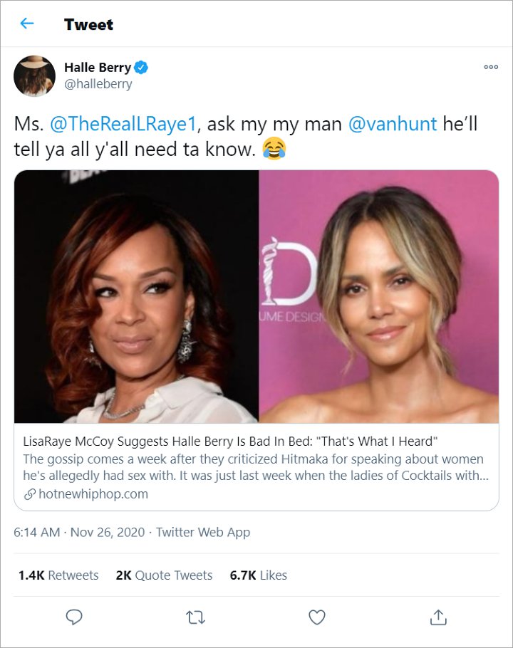 Halle Berry clapped back at LisaRaye