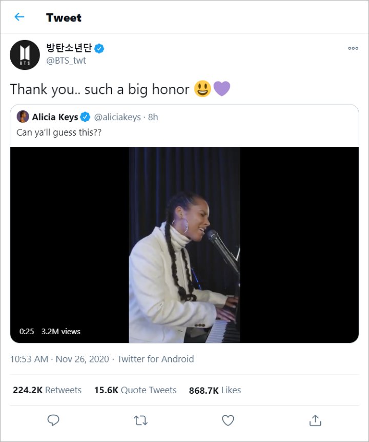 BTS' Tweet