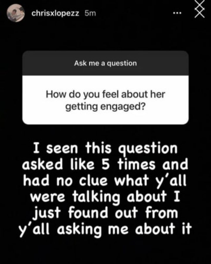 Chris Lopez's IG Story