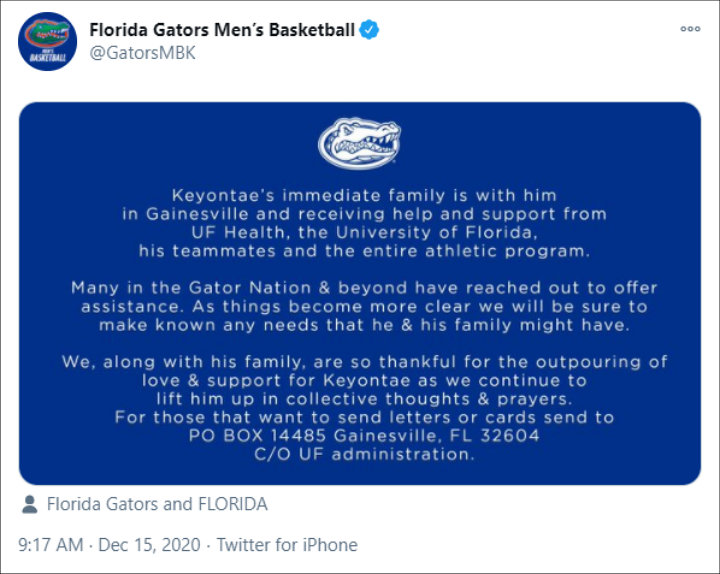 The Gators' Tweet
