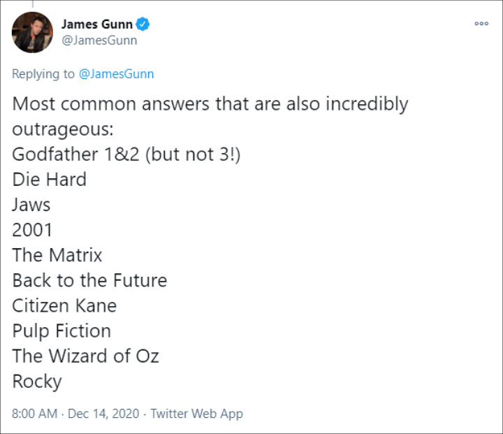 James Gunn's Twitter Post 02