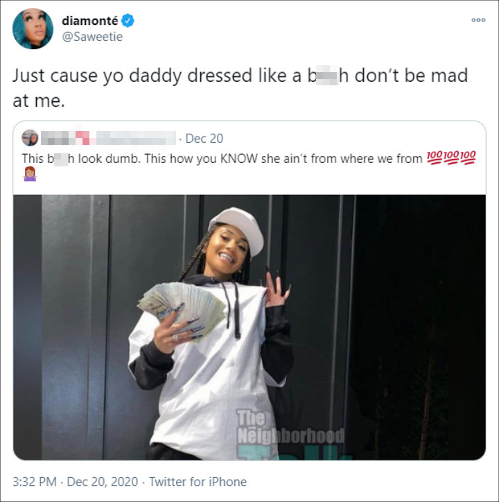 Saweetie clapped back at a hater online