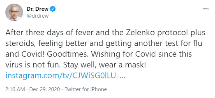 Dr. Drew Pinsky's Tweet