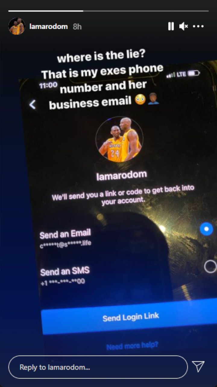 Lamar Odom's IG Story