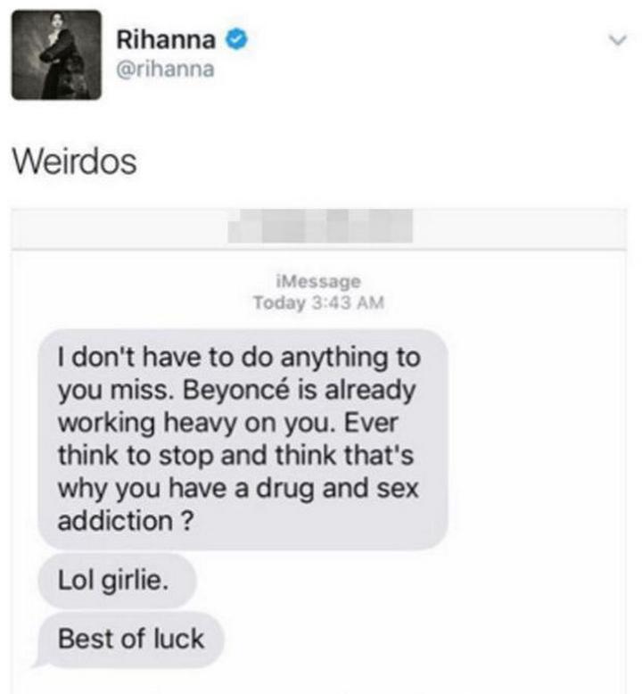 Rihanna shares text messages from Azealia Banks