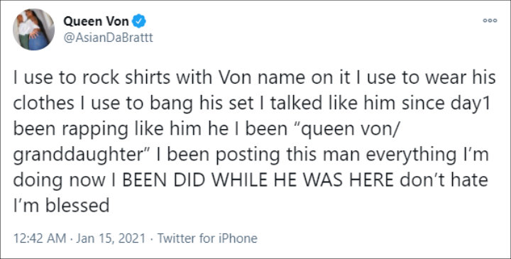 Asian Doll insisted she's Queen Von