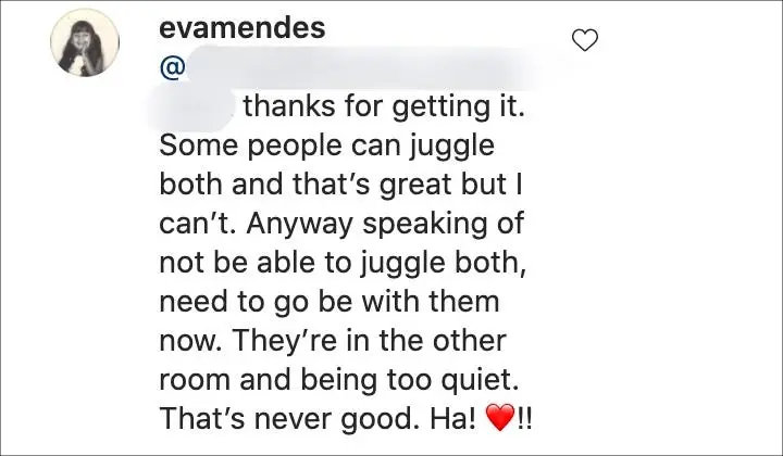 Eva Mendes' IG Comment 02
