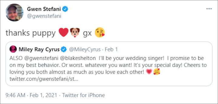 Gwen Stefani's Twitter Post