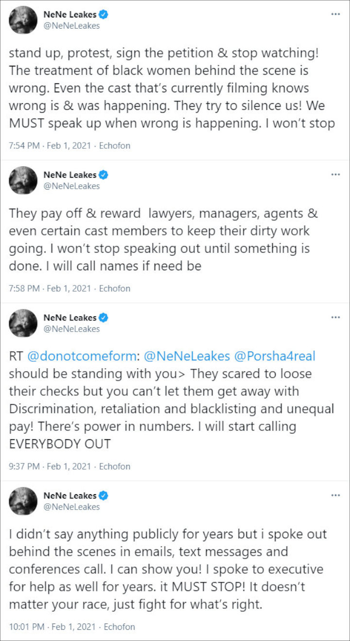 NeNe Leakes called out Bravo for trying to silence cast members