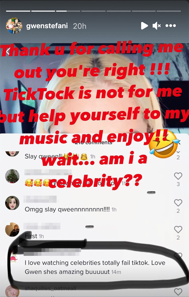 Gwen Stefani's IG Story