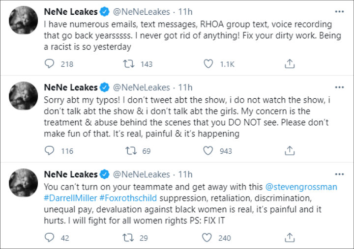 NeNe Leakes called out her team and Bravo