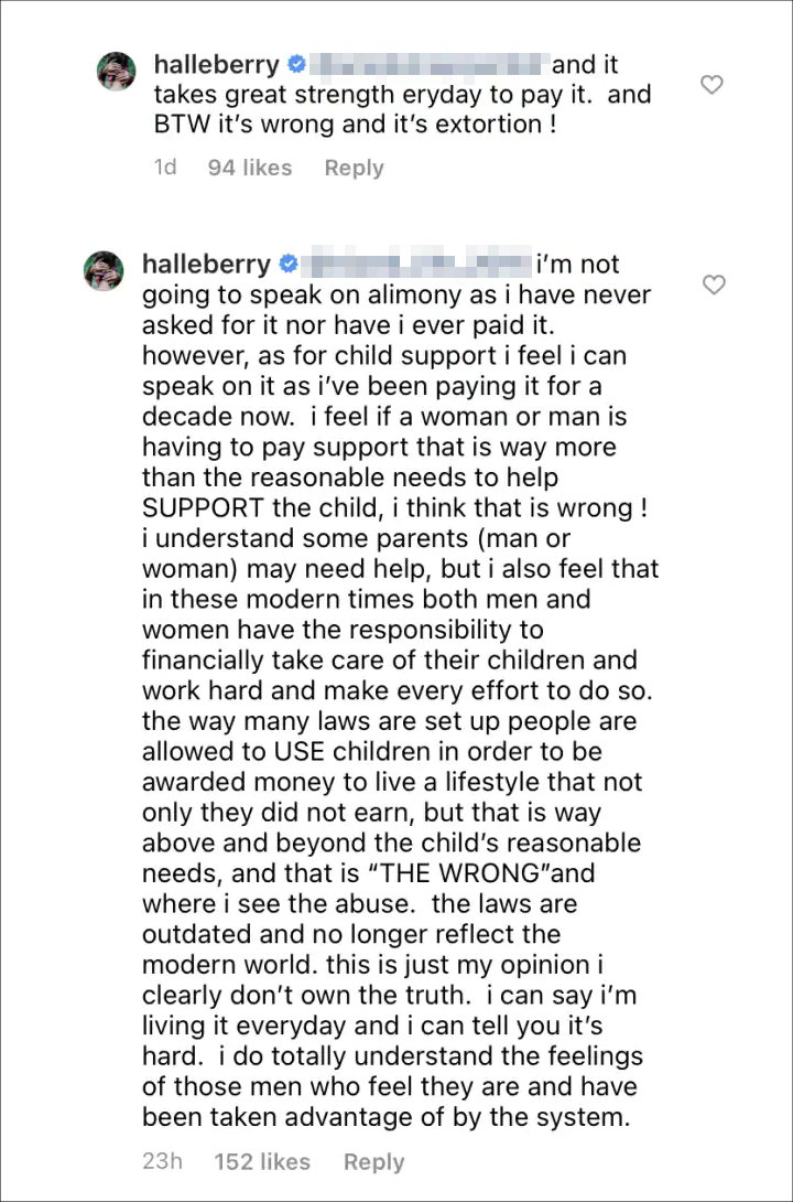 Halle Berry's Instagram Comments