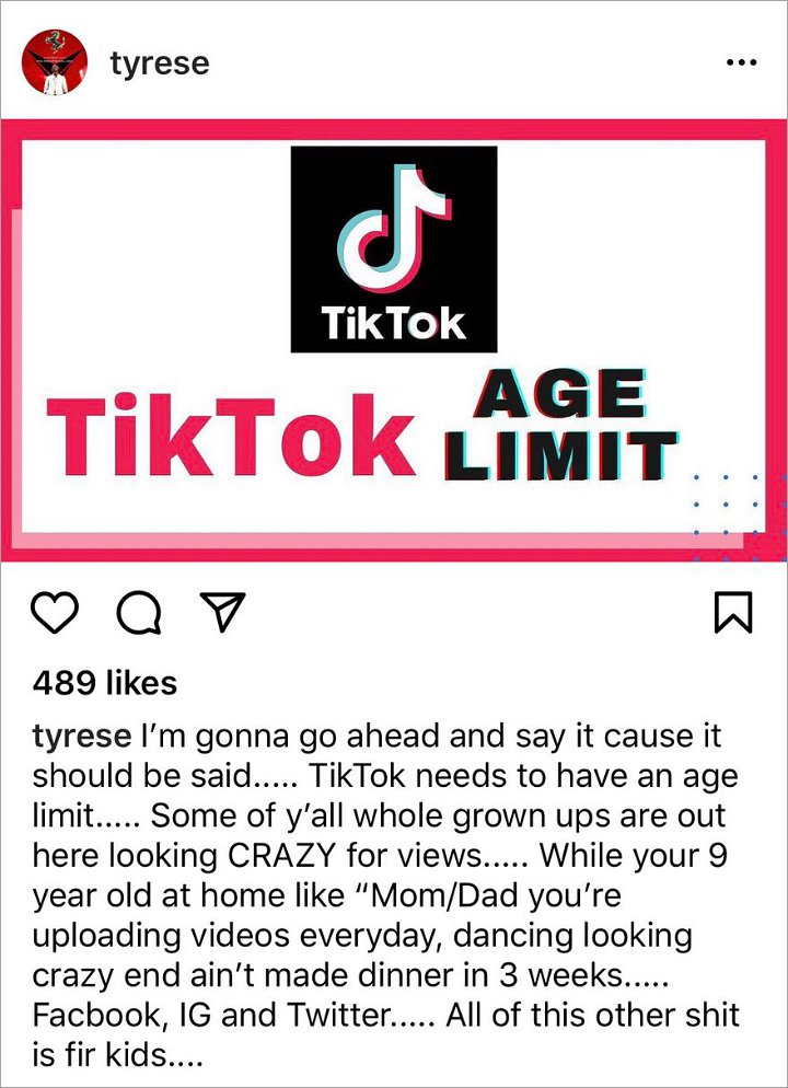 Tyrese Gibson's Instagram Post