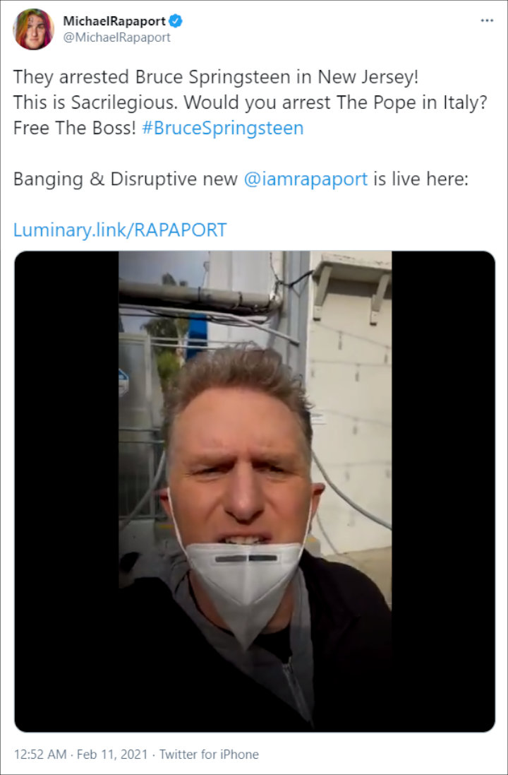 Michael Rapaport's Tweet