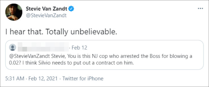  Stevie Van Zandt's Tweet