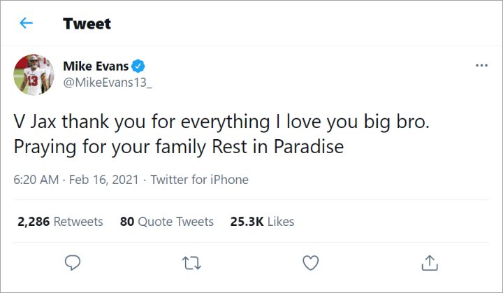 Mike Evans' Tweet