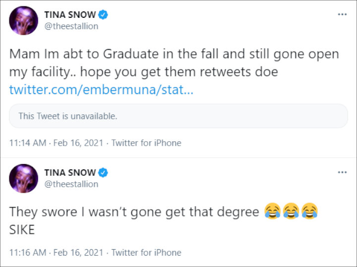 Megan Thee Stallion's Tweet