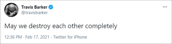 Travis Barker's Tweet