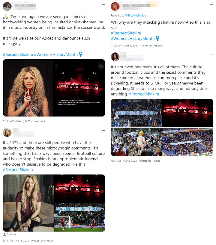 Shakira's Fans' Tweets