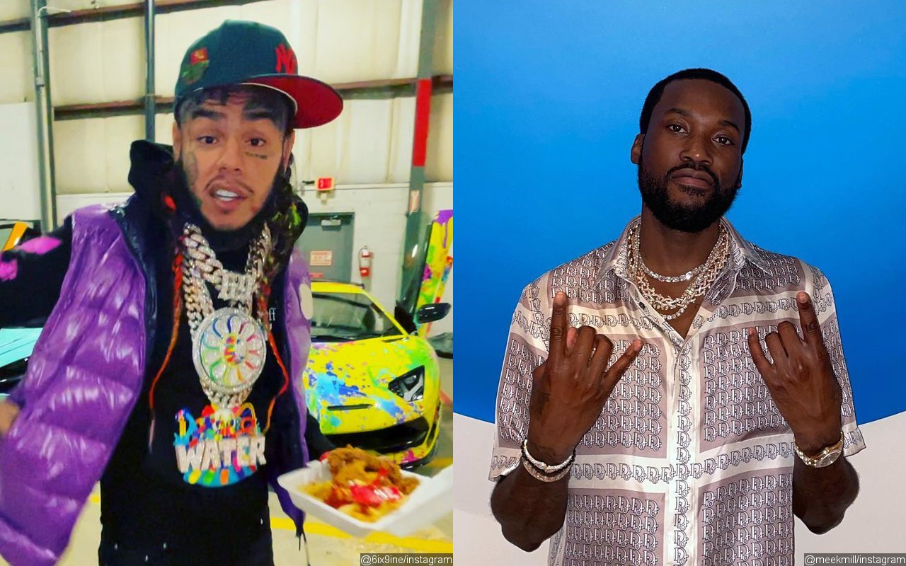 6ix9ine Challenges Meek Mill to 1 on 1 Fight After Nightclub Confrontation