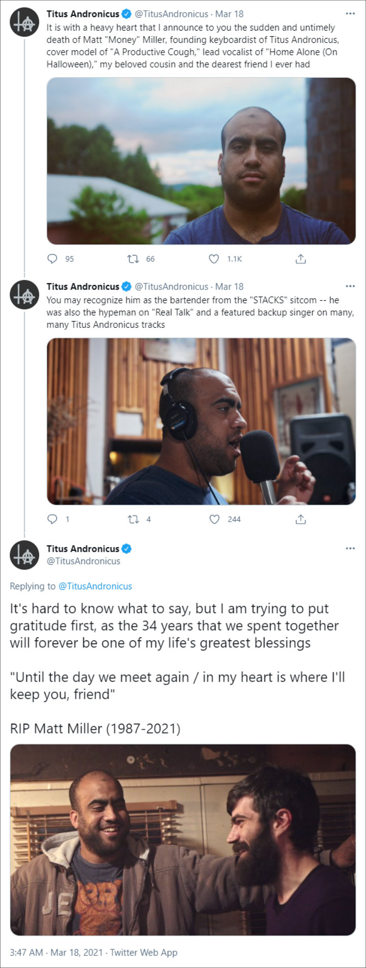 Patrick Stickles' Twitter Post